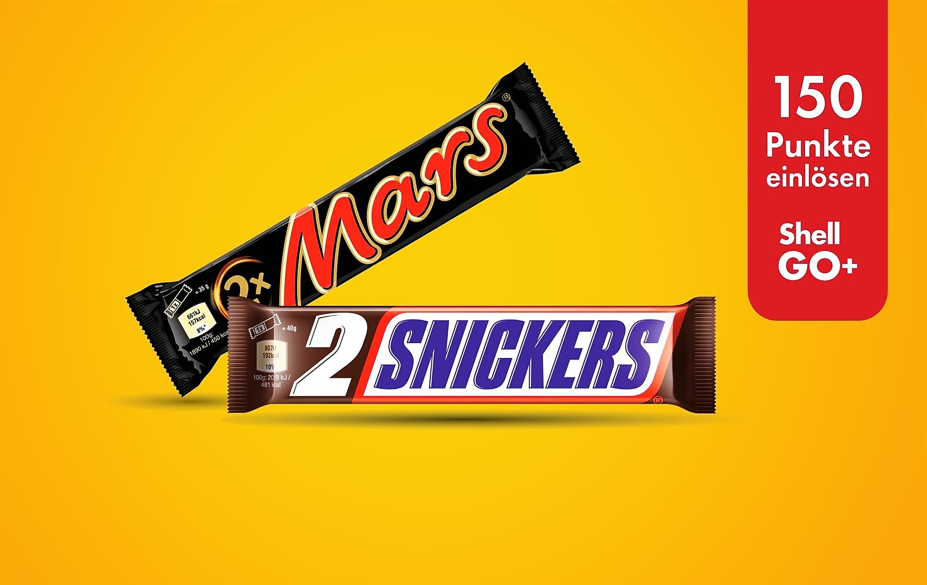 Shell Go+ PunkteDeal: Mars, Snickers Duo um 150Pkt